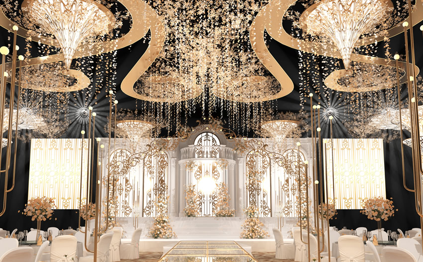 日照花木兰喜事汇金色大厅效果展示